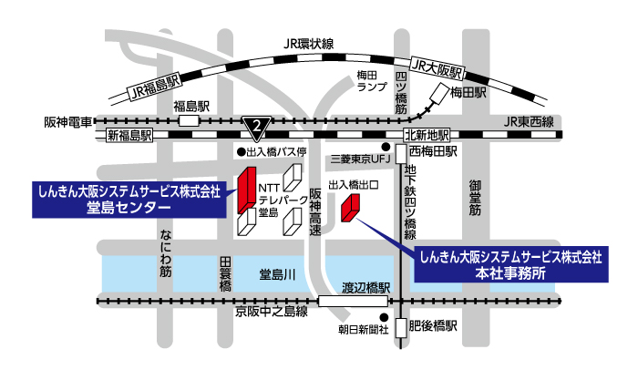 本社事務所 堂島センター 地図